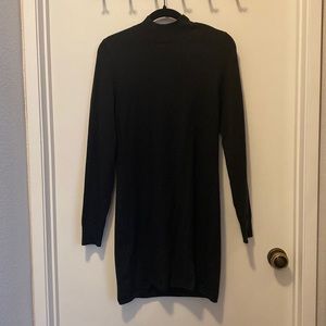 Abercrombie & Fitch Black Mockneck Mini Sweater Dress